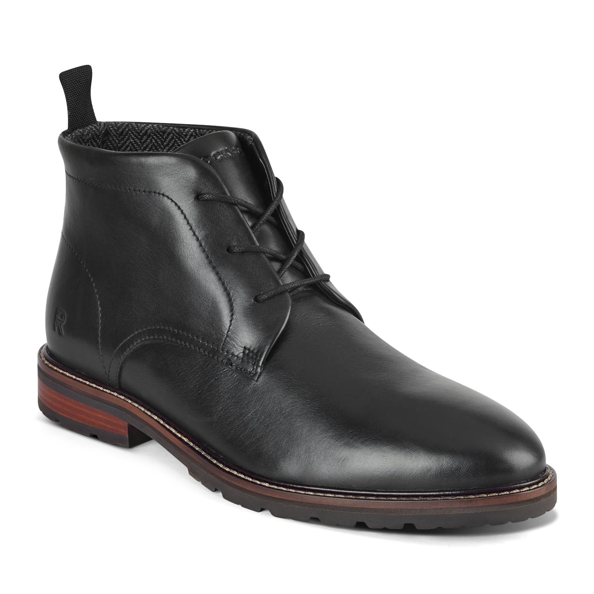 Rockport Men CASPE LACEUP BLACK/BLACK/COW COCHIN/NYLON – Rockport