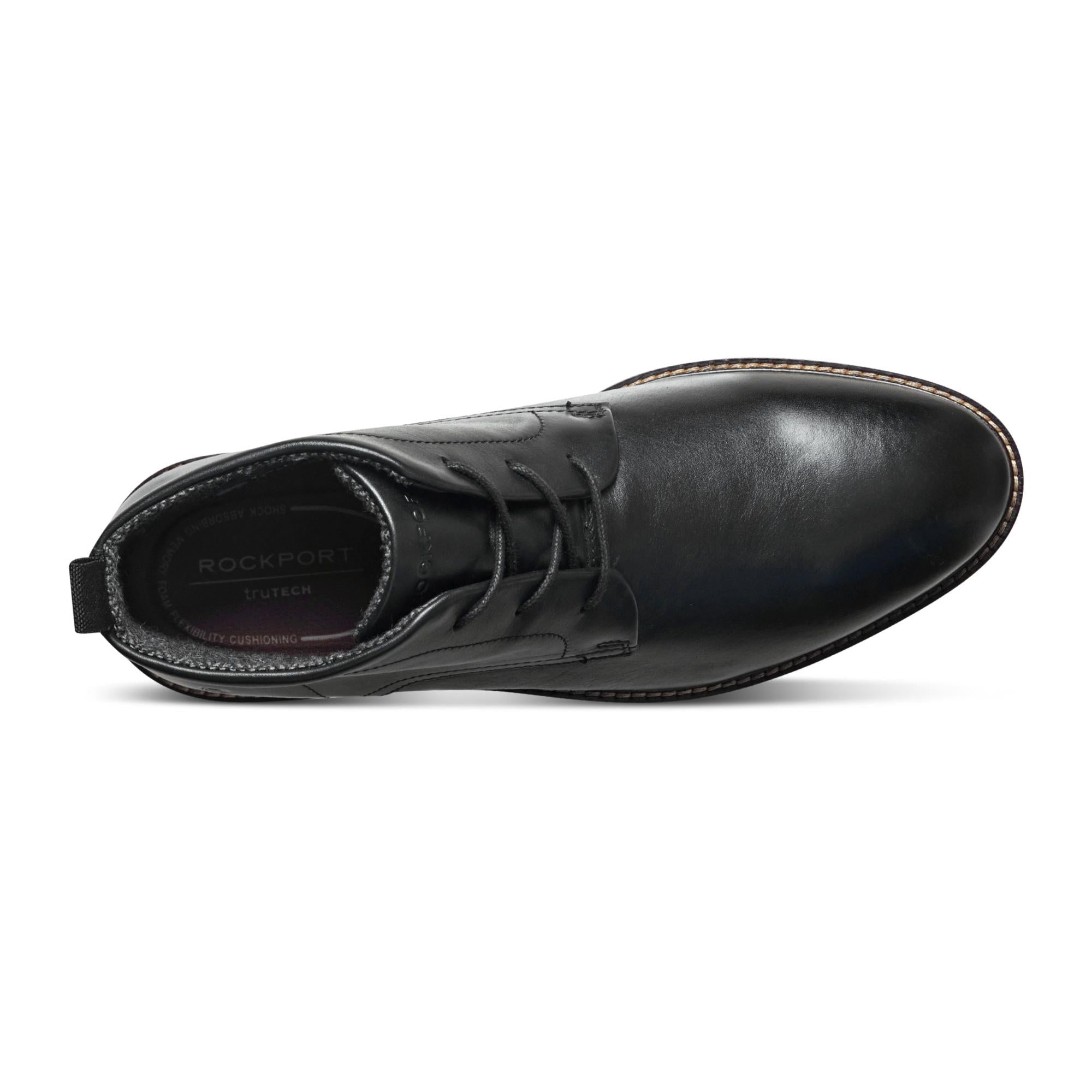 Rockport Men CASPE LACEUP BLACK/BLACK/COW COCHIN/NYLON – Rockport