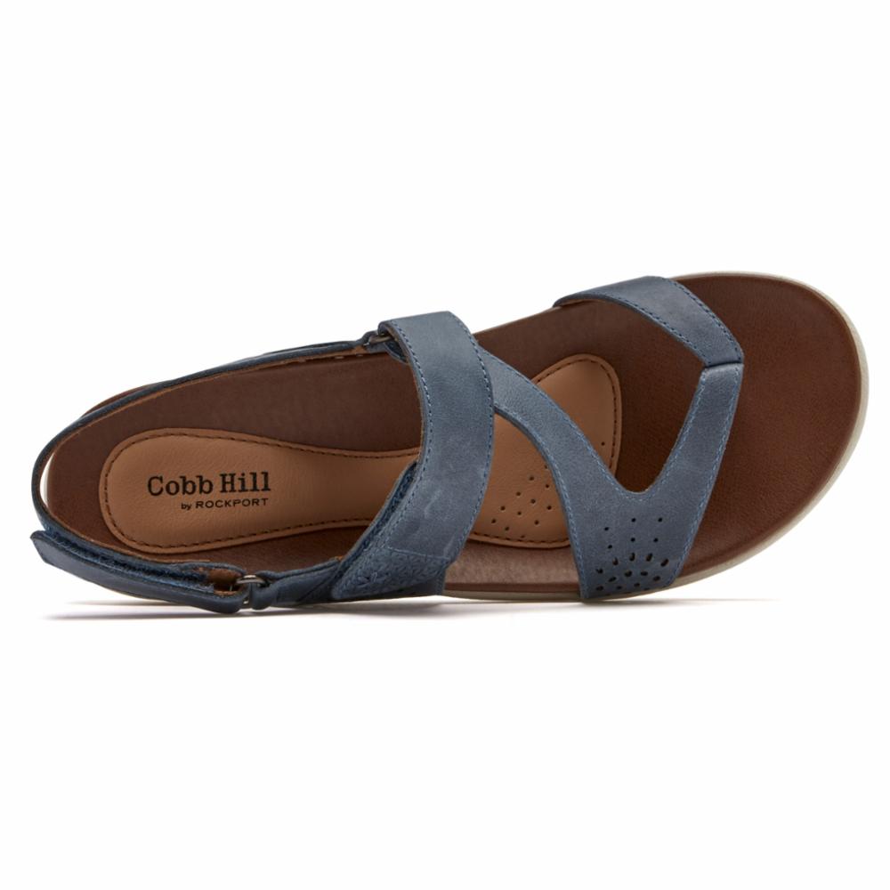 Cobb Hill RUBEY THONG SLING BLUE â Rockport Canada