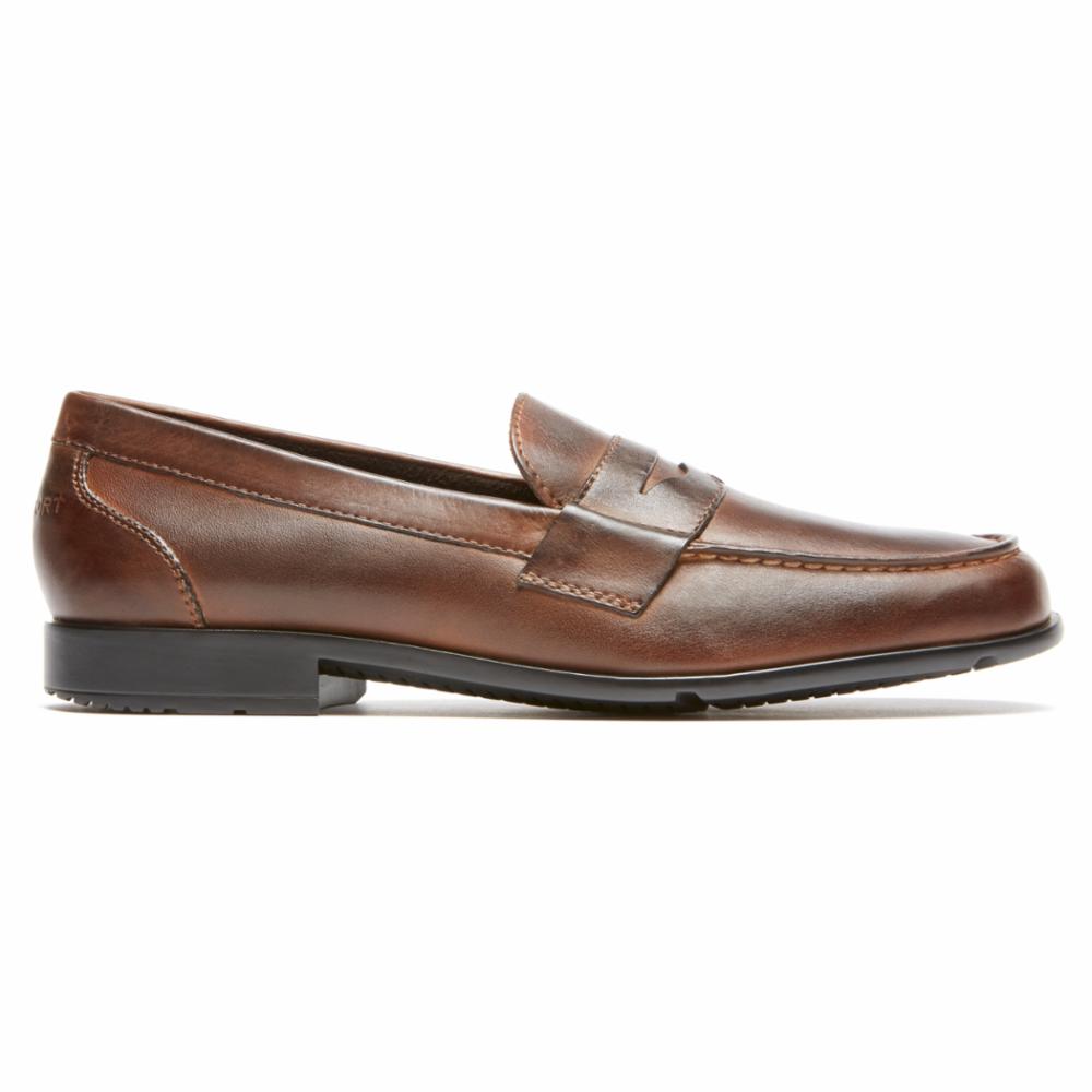 Rockport Men CLASSIC LOAFER LITE PENNY DARK BROWN – Rockport
