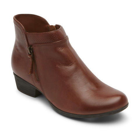 Rockport Women CARLY CARLY BOOTIE TAN/COGNAC/MEMPHIS LEA/LIZ PU