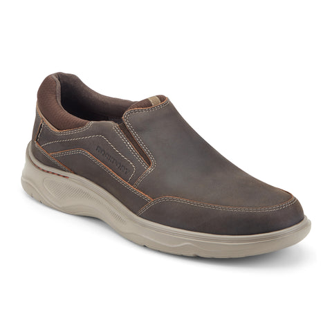 ROCKPORT MEN COLLEN SLIP ON BURNT UMBER/JAVA/JAVA/JAVA/SHI