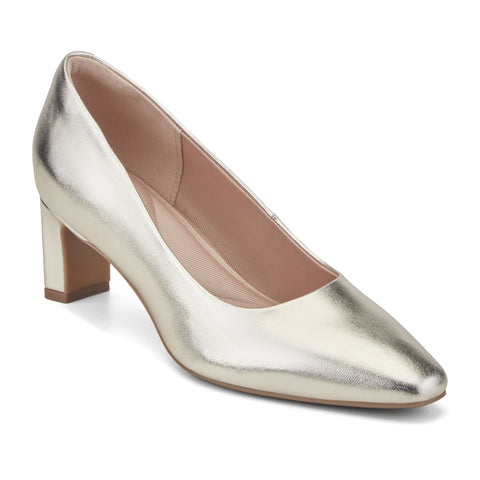 ROCKPORT WOMEN TMMERIDA3 DRESS PUMP PLATINO15/LAMINATO PU