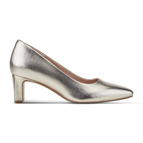 ROCKPORT WOMEN TMMERIDA3 DRESS PUMP PLATINO15/LAMINATO PU