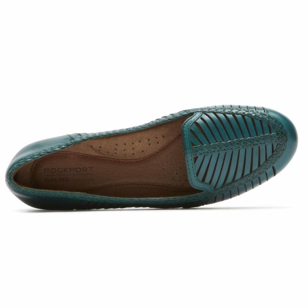 Cobb Hill GALWAY WOVN LOAFER TEAL LEATHER