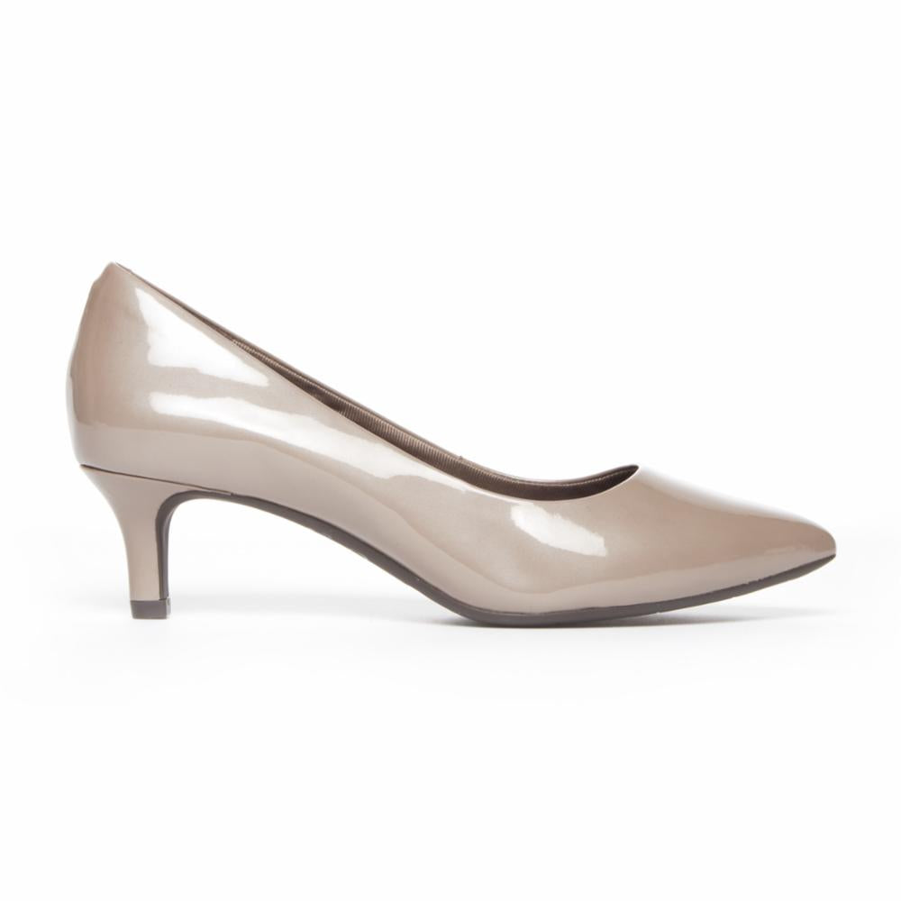Rockport Women TOTAL MOTION KALILA PUMP TAUPE GREY/PEARL PATENT