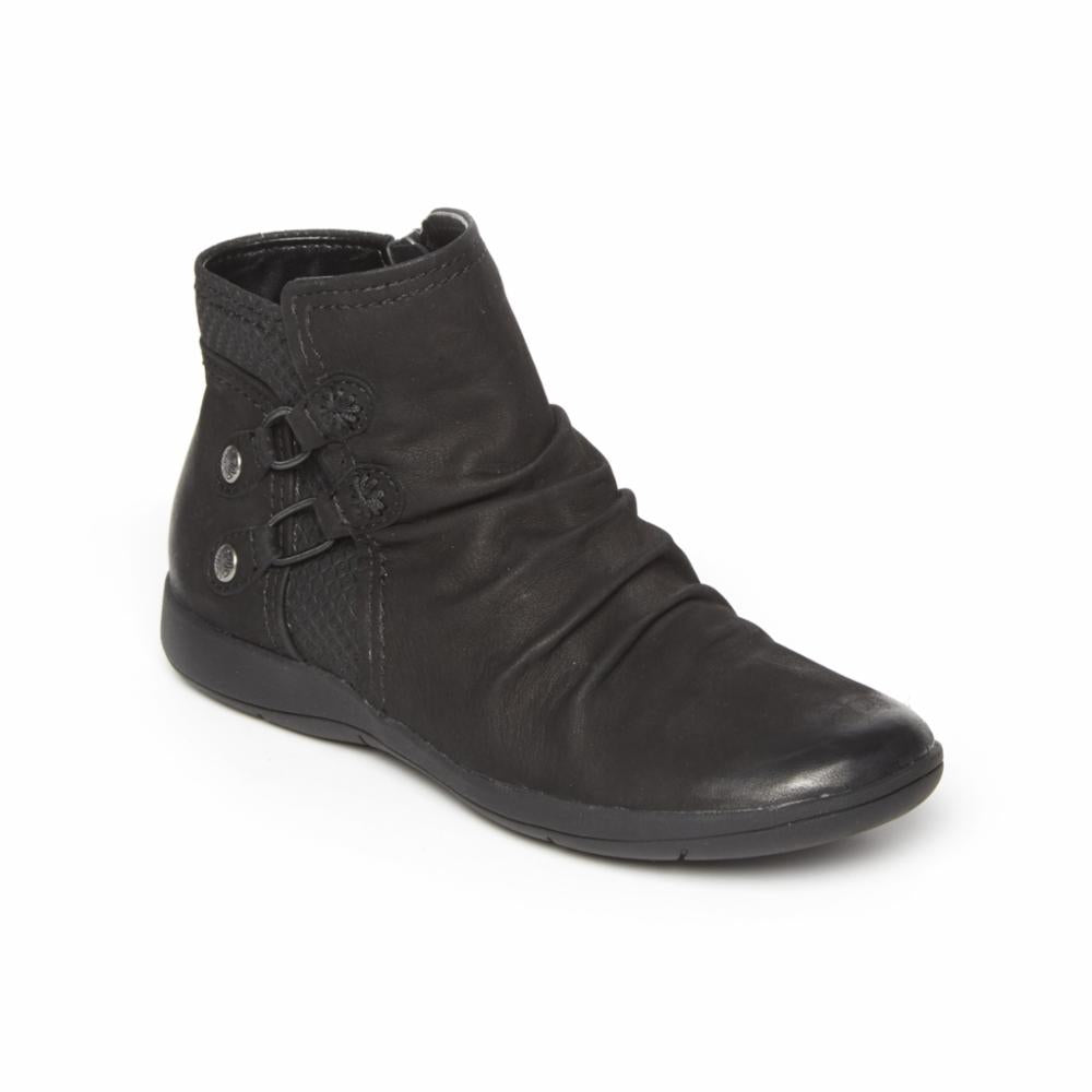 Rockport Women DAISEY BUNGIE BOOT BLACK LEATHER