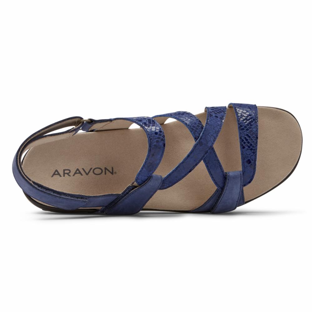 Aravon POWER COMFORT SANDALS STRAP SANDAL BLUE MULTI