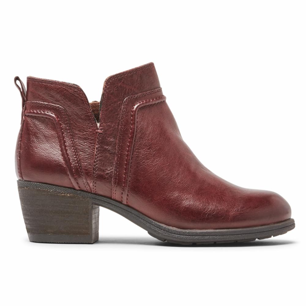 Cobb Hill ANISA VCUT BOOTIE BURGUNDY LEATHER