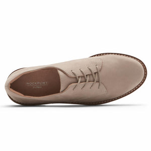 Rockport Women KACEY LACEUP TAUPE LTHR