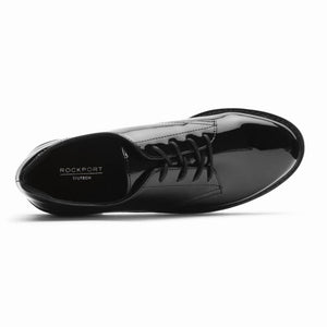 Rockport Women KACEY LACEUP BLACK PATENT SYNTHETIC