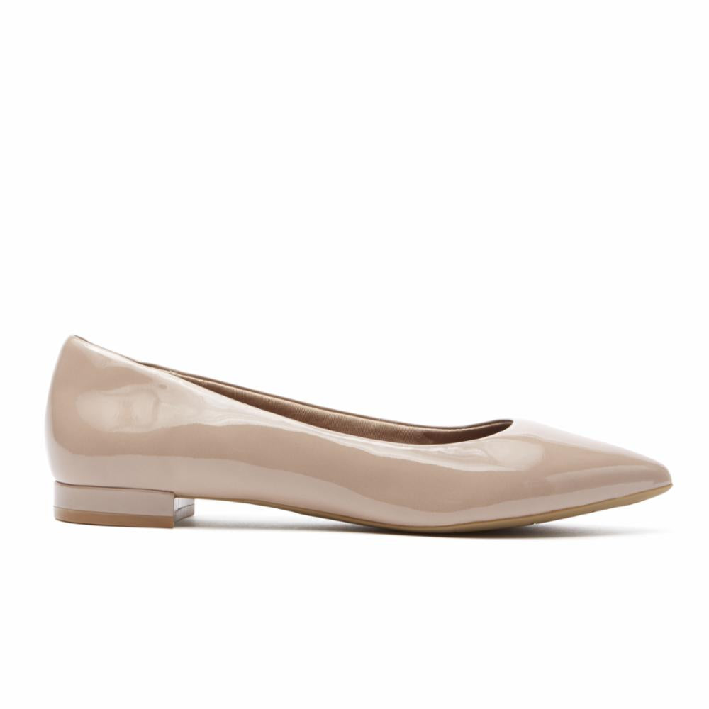 Rockport Women TOTAL MOTION ADELYN BALLET DARK W TAUPE/SOFT PATENT
